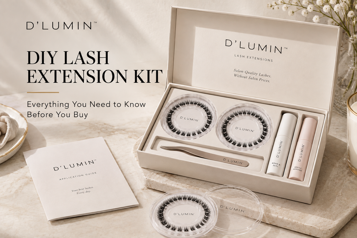 Luxury DIY lash extension kit with cluster lashes and application tools