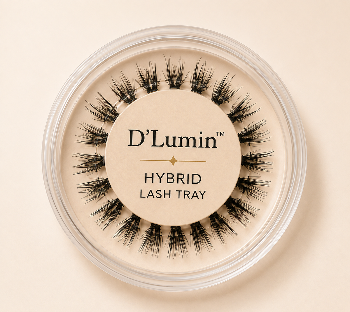 D’Lumin Hybrid DIY lash refill tray with soft wispy lash clusters